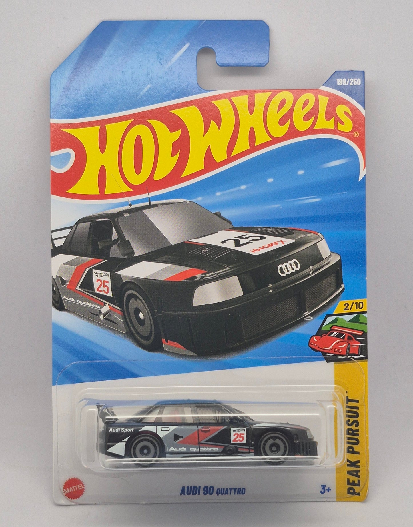 Hot Wheels toy car packaging on a gray background