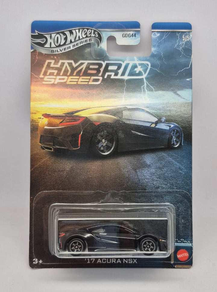 Hot Wheels Acura NSX toy car in packaging on a white background