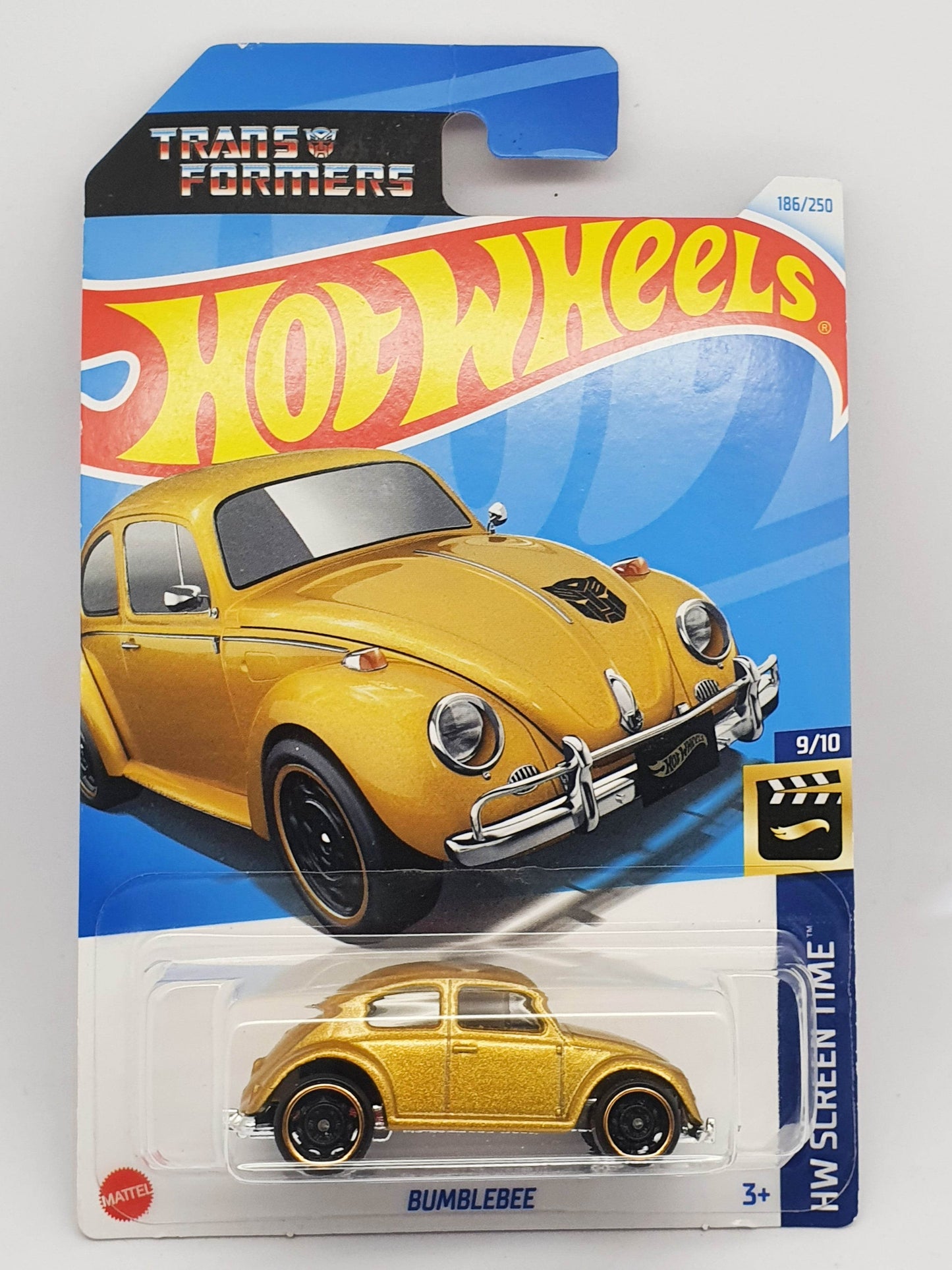 Hot Wheels Bumblebee toy car in packaging with Transformers branding