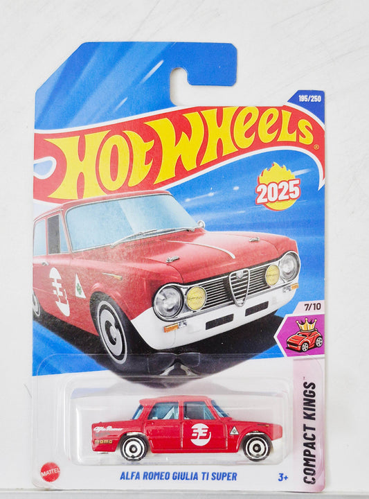 Hot Wheels toy car in packaging with red car and blue and yellow label