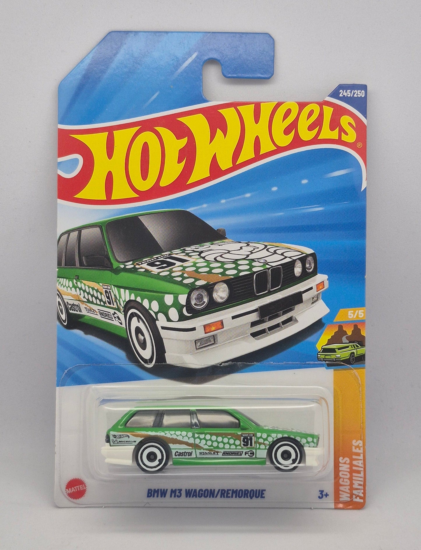 Hot Wheels toy car packaging on a white background