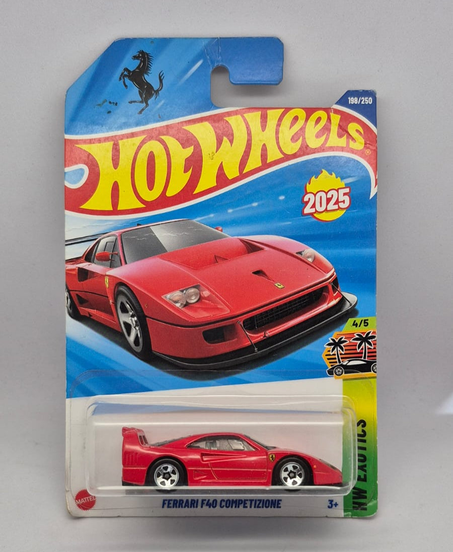 Hot Wheels Ferrari F430 Competizione toy car in packaging on a gray background