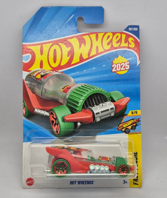 Hot Wheels toy car in packaging with blue and yellow background