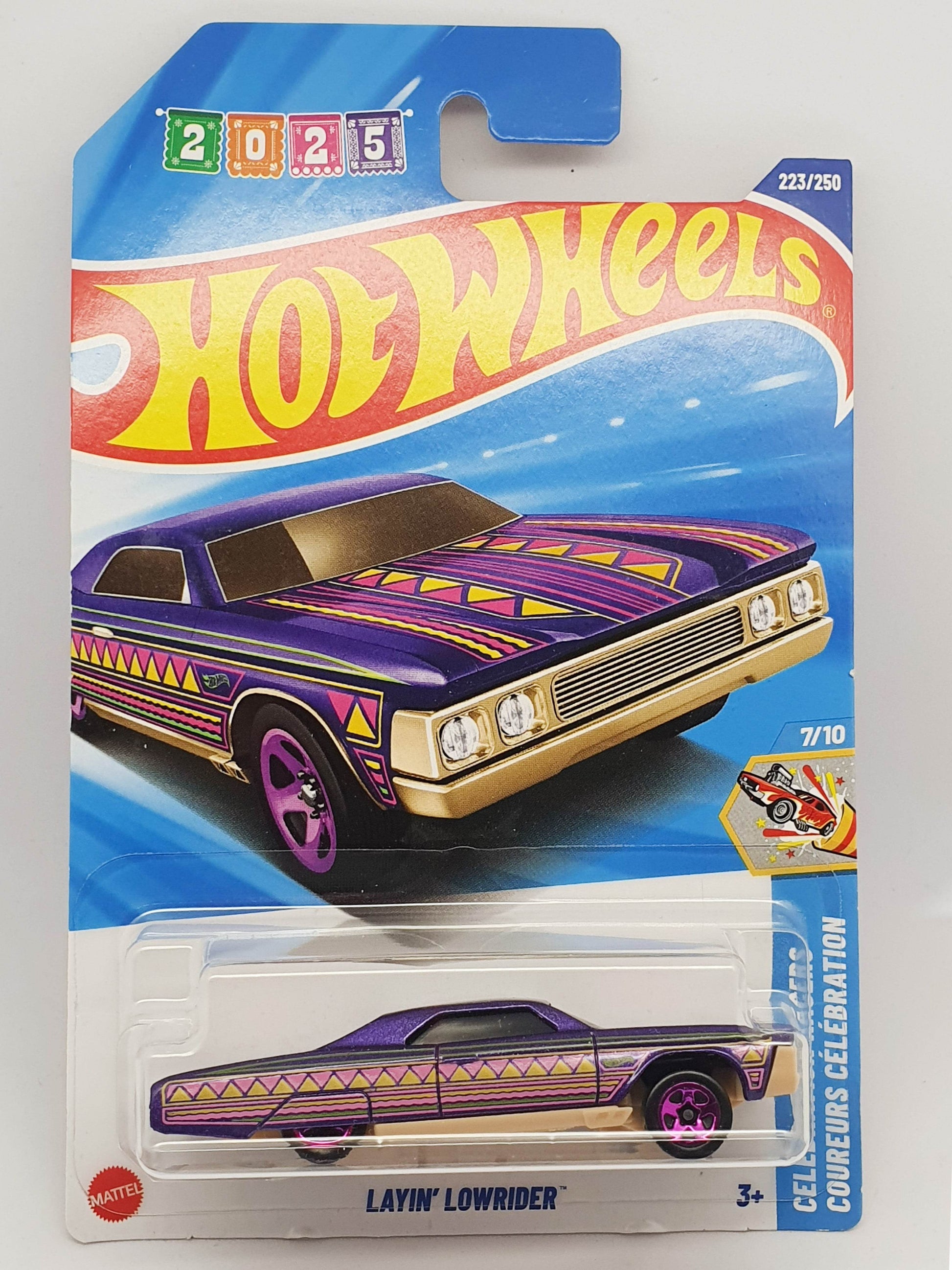 Hot Wheels car in packaging with colorful design