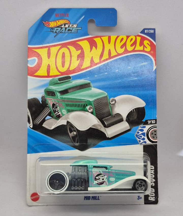 Hot Wheels toy car in packaging on a gray background